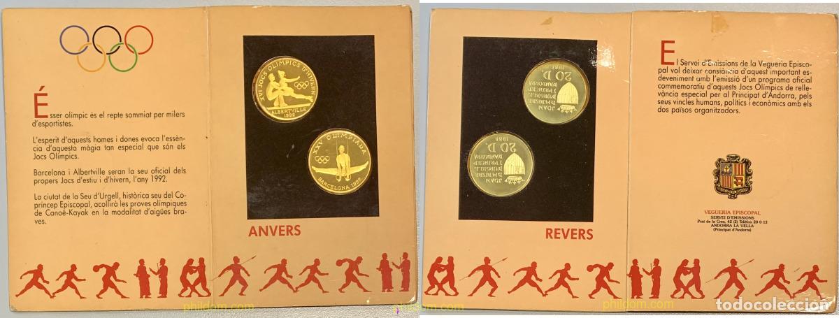 Monedas antiguas de Europa: 3264 ANDORRA. Adm&oacute;n espa&ntilde;ola 1988 ANDORRA 20 DINERS 1988 OLIMPIADA BARCELONA - ALBERTVILLE