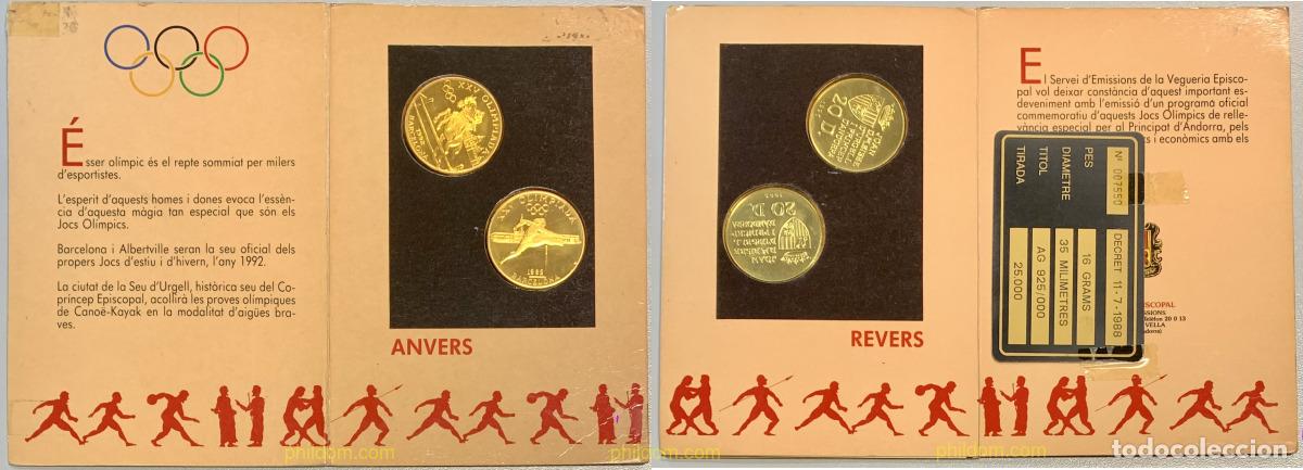 Monedas antiguas de Europa: 3262 ANDORRA. Adm&oacute;n espa&ntilde;ola 1990 ANDORRA 20 DINERS 1990 IV SERIE OLIMPICA BARCELONA - ALBERTVILL
