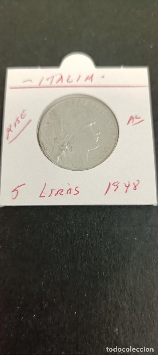 Monedas antiguas de Europa: ITALIA 5 LIRAS 1948 MBC KM=89 (ALUMINIO