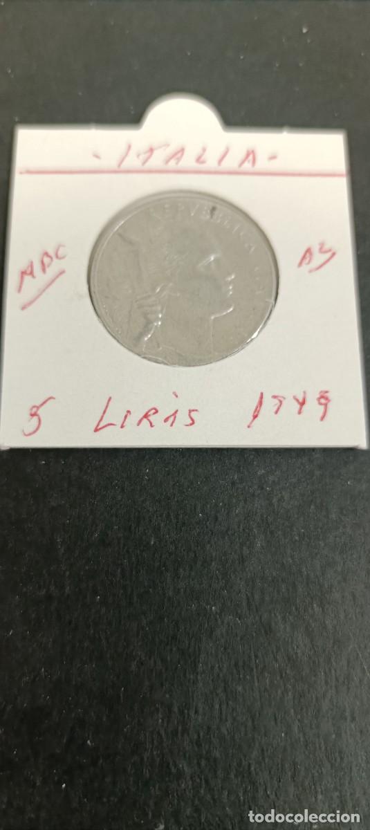 Monedas antiguas de Europa: ITALIA 5 LIRAS 1949 MBC KM=89 (ALUMINIO