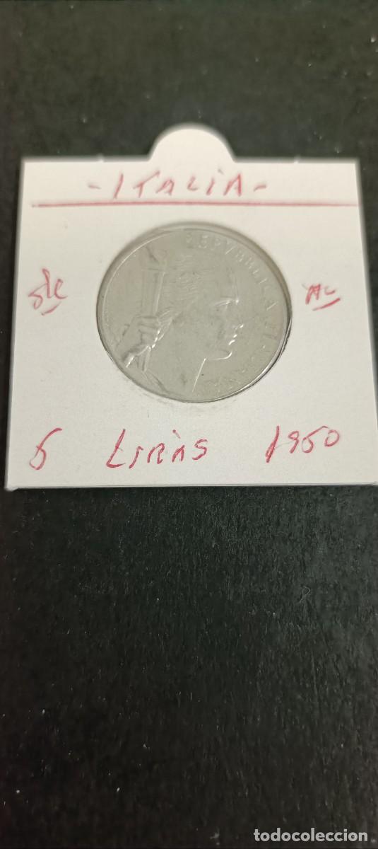 Monedas antiguas de Europa: ITALIA 5 LIRAS 1950 S/C KM=89 (ALUMINIO