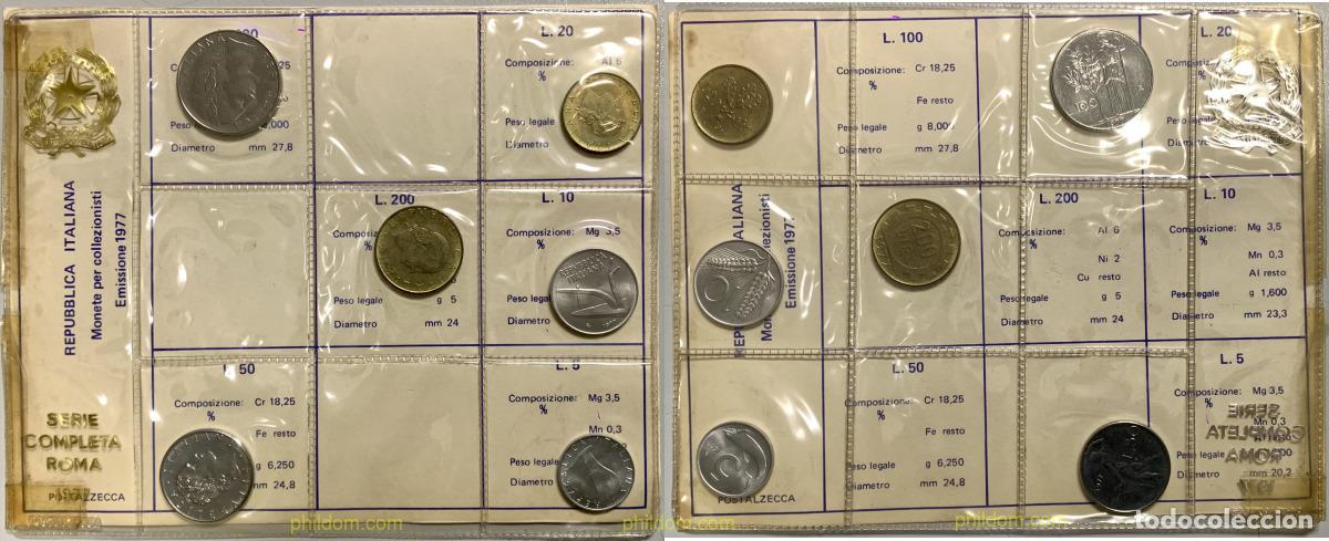 Monedas antiguas de Europa: 3638 ITALIA 1977 1977 ITALY LA ZECCA ROMA 9 COIN UNCIRCULATED MINT SET