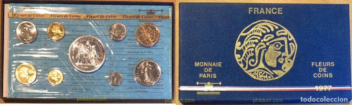 Monedas antiguas de Europa: 3863 FRANCIA 1977 FRANCE SET OFICIAL FLEURS DE COINS FDC SS14 A&Ntilde;O 1977