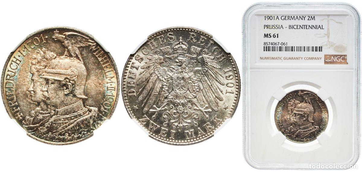 Monedas antiguas de Europa: Germany Kingdom of Prussia 1901 A 2 Mark - Wilhelm II (Kingdom of Prussia) Wonderful patina Silver