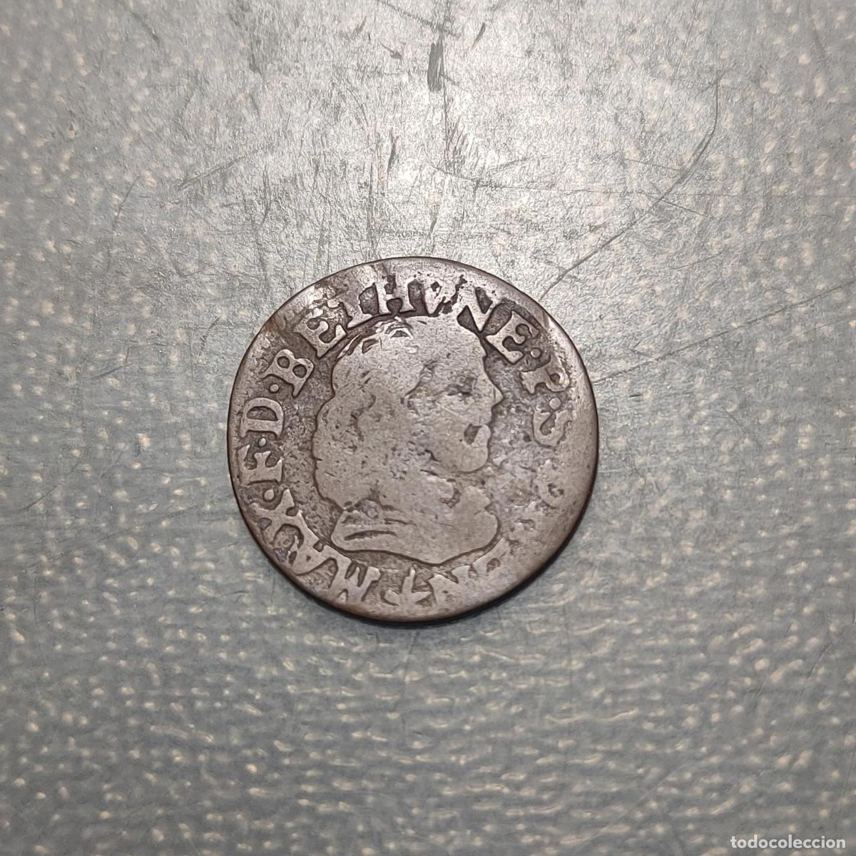 Monedas antiguas de Europa: FRANCIA FRANCE BOISBELLE HENRICHEMONT DOUBLE TOURNOIS 1642