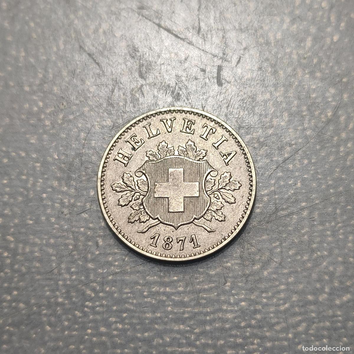 Monedas antiguas de Europa: SUIZA SWITZERLAND 10 RAPPEN 1871 EBC