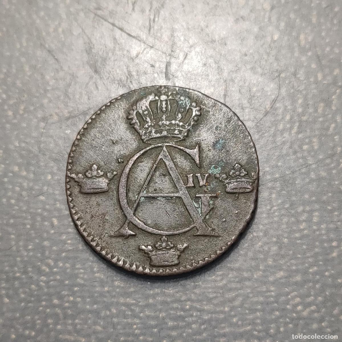 Monedas antiguas de Europa: SUECIA SWEDEN GUSTAV IV ADOLF 1/4 SKILLING 1805 MBC