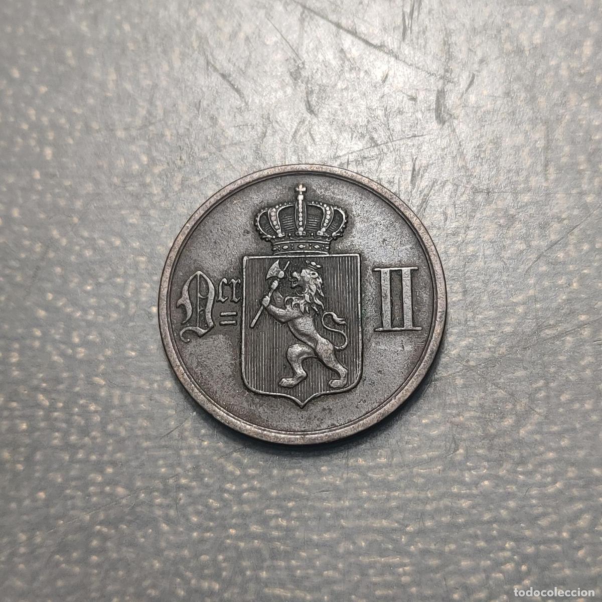 Monedas antiguas de Europa: NORUEGA NORWAY 2 ORE 1877 MBC