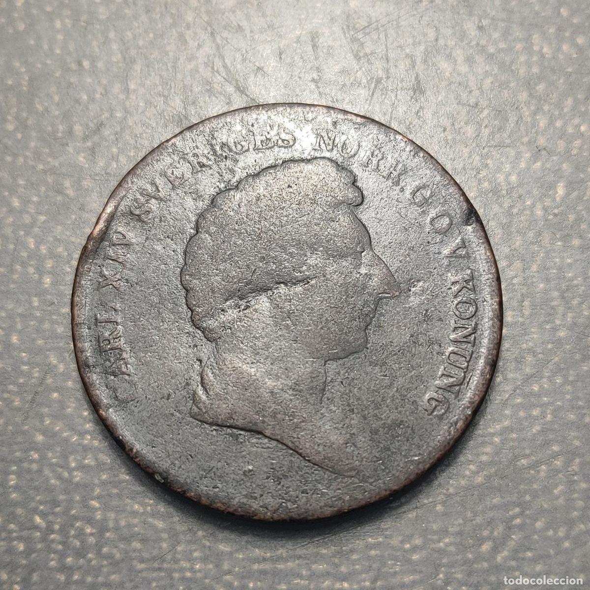 Old Coins of Europe: SUECIA SWEDEN CARL XIV 2 SKILLING BANCO 1836