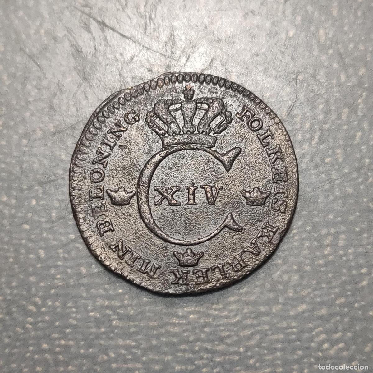 Monnaies anciennes de Europe: SUECIA SWEDEN CARL XIV 1/4 SKILLING 1828 MBC/MBC+