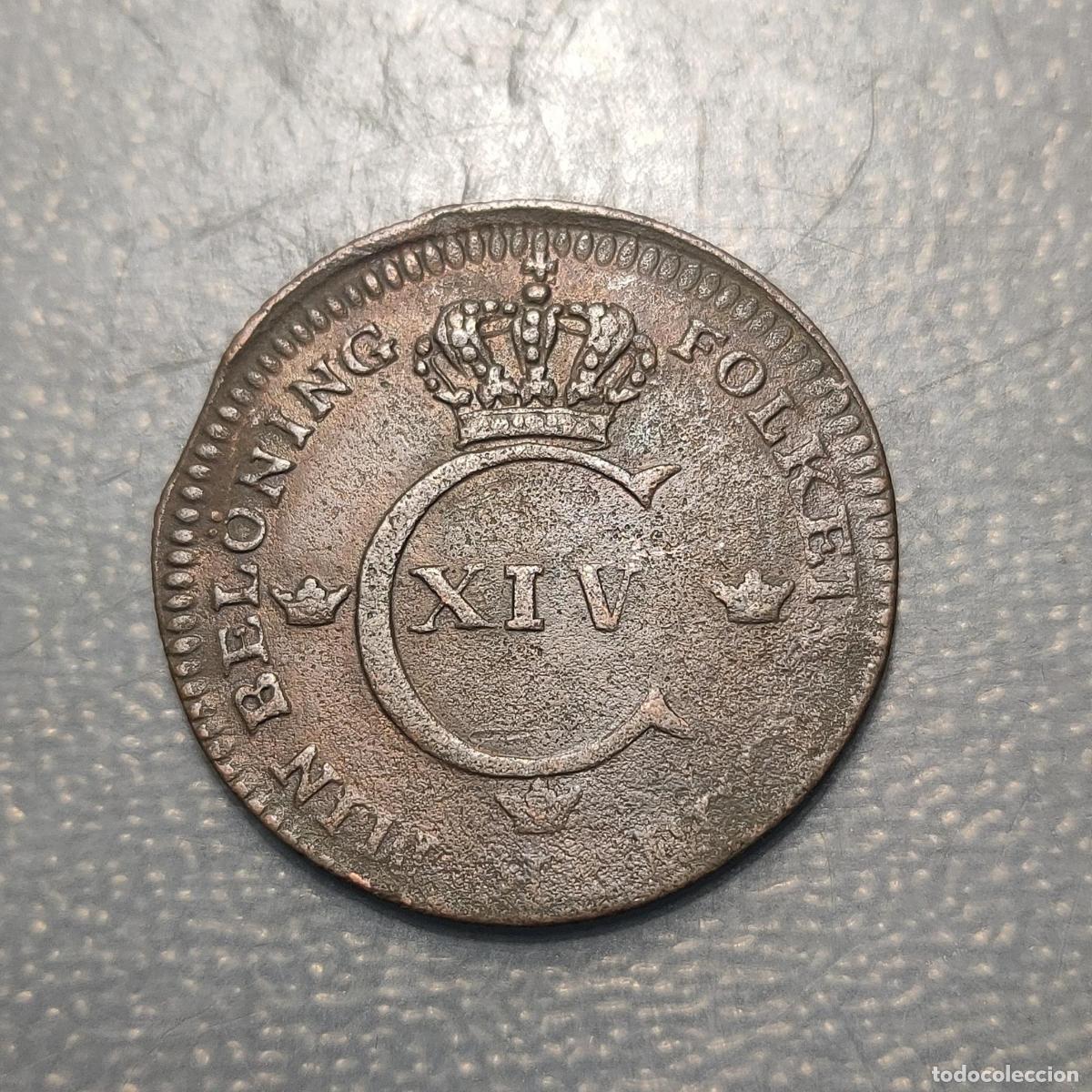 Monedas antiguas de Europa: SUECIA SWEDEN CARL XIV 1/2 SKILLING 1817 MBC