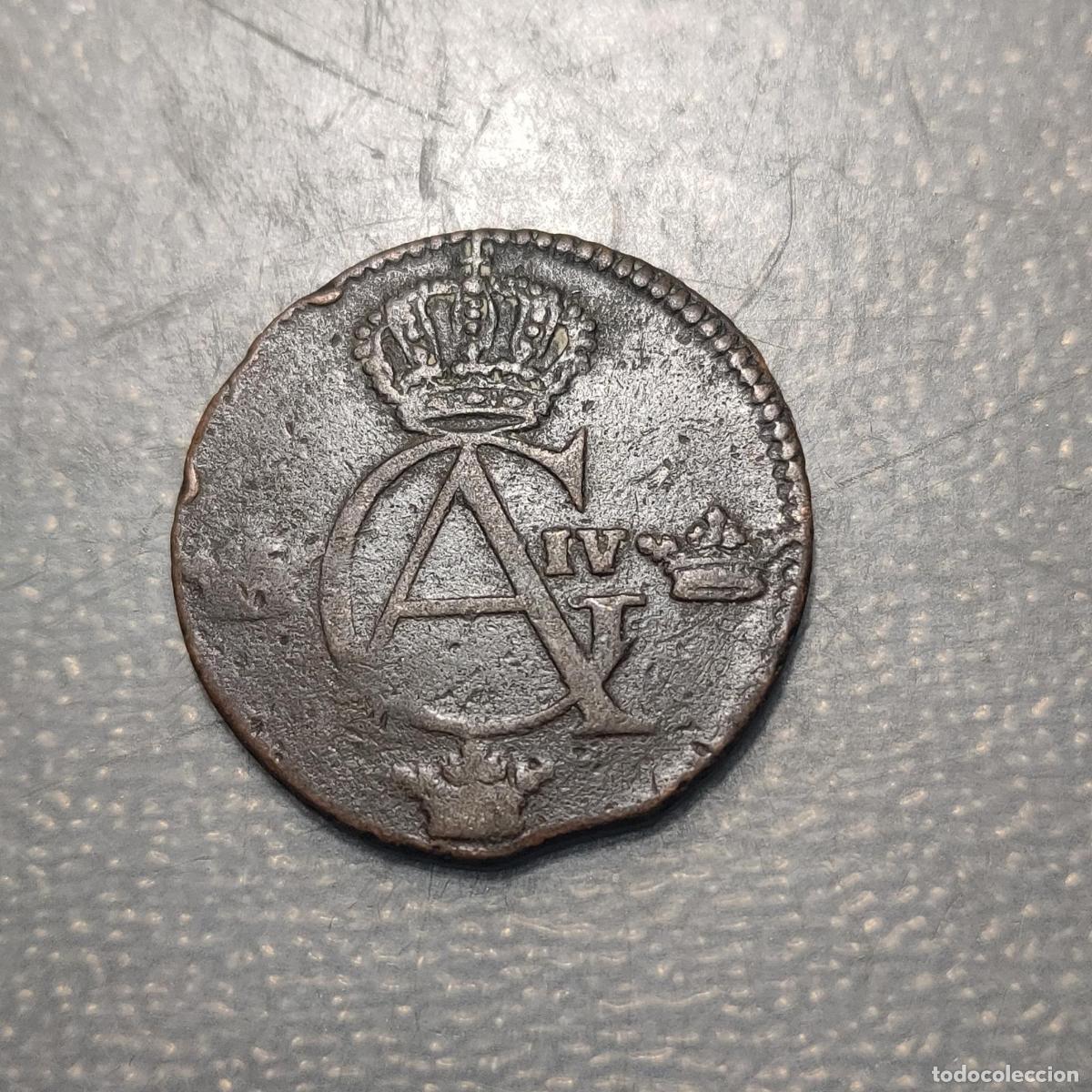 Monedas antiguas de Europa: SUECIA SWEDEN GUSTAV IV ADOLF 1/4 SKILLING 1805 MBC-