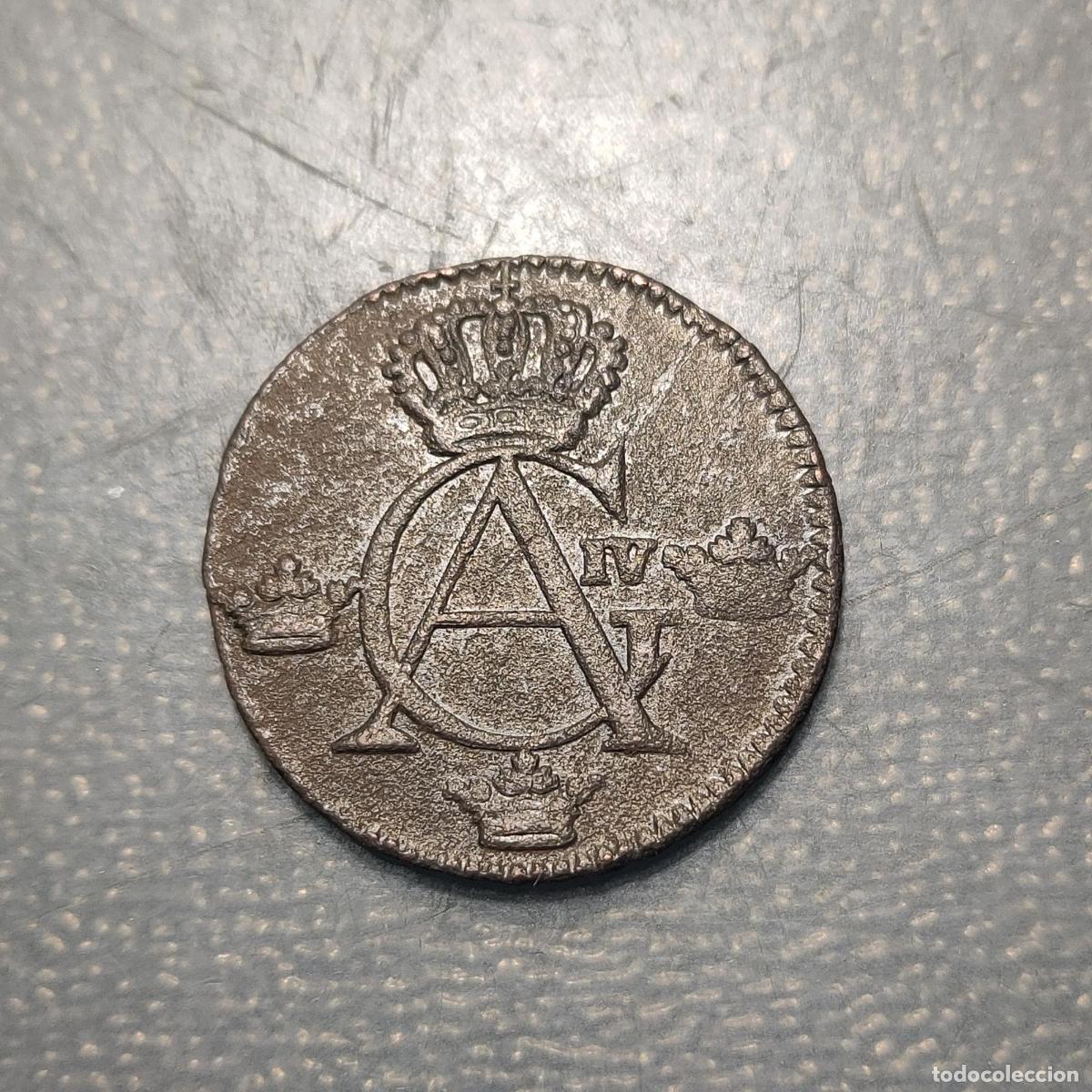 Monedas antiguas de Europa: SUECIA SWEDEN GUSTAV IV ADOLF 1/4 SKILLING 1805 MBC