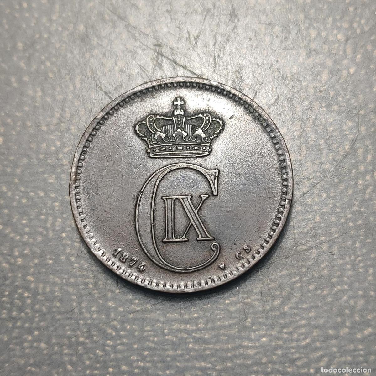 Monedas antiguas de Europa: SUECIA SWEDEN CARL IX 5 ORE 1874 MBC