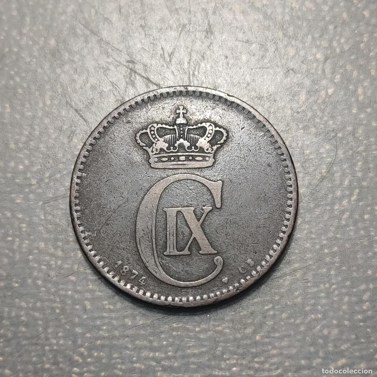 Monedas antiguas de Europa: SUECIA SWEDEN CARL IX 5 ORE 1874 MBC