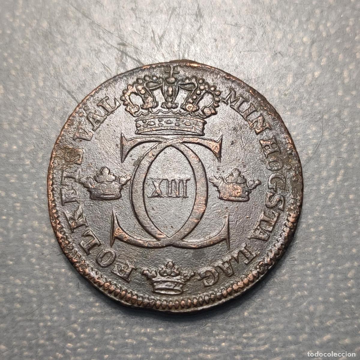 Monedas antiguas de Europa: SUECIA SWEDEN CARL XIII 1/2 SKILLING 1817 MBC