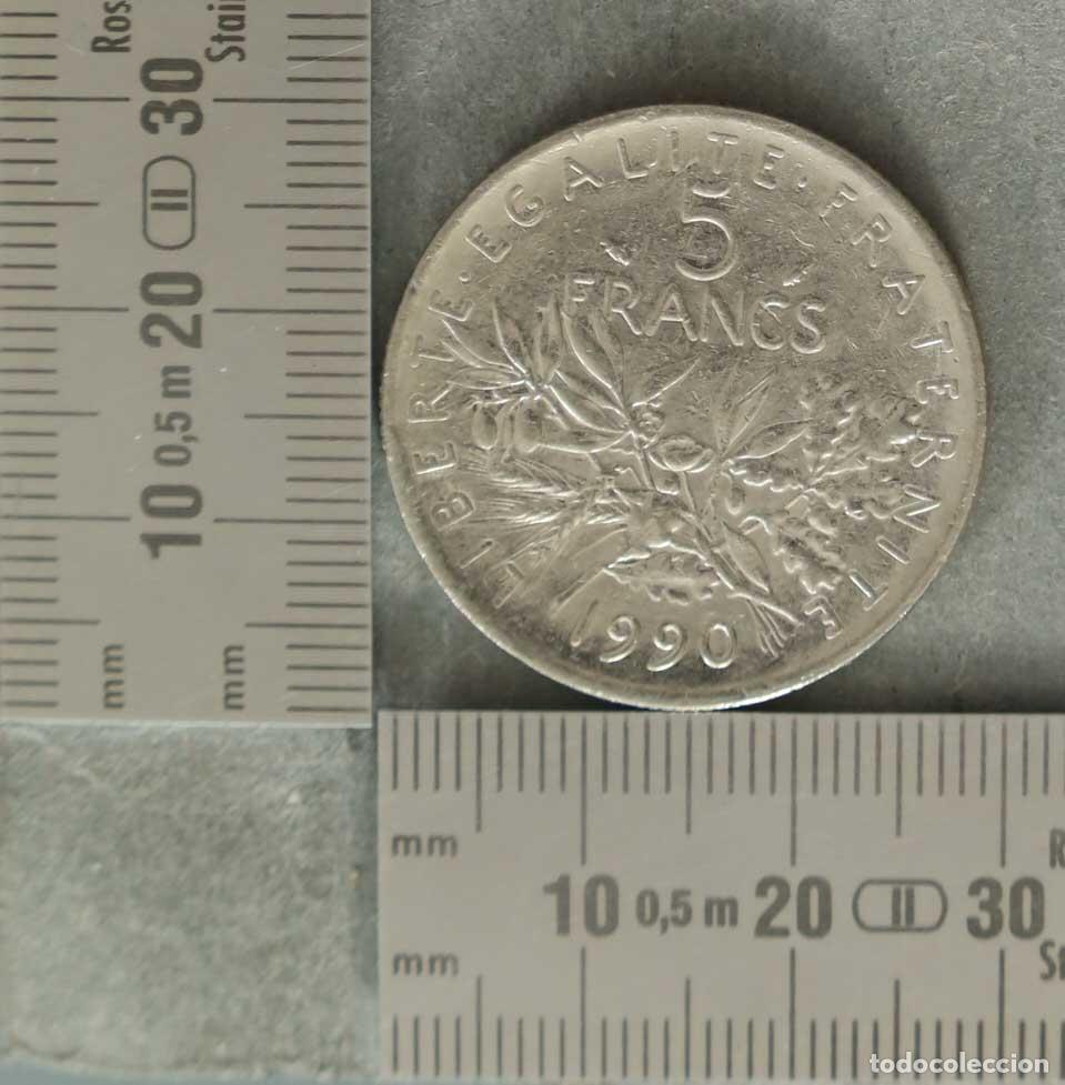 Monedas antiguas de Europa: MONEDA. 5 Francos - 1990 - Foto 2