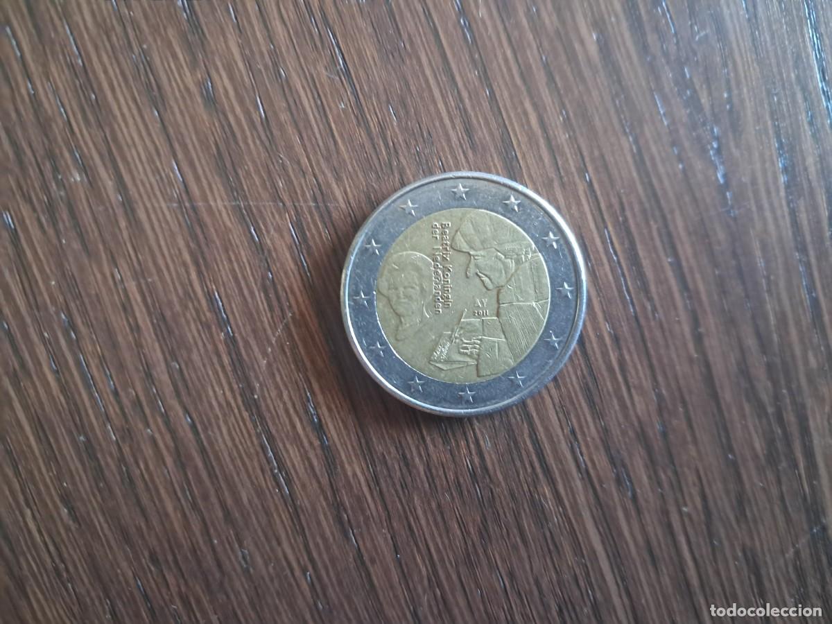 Monedas antiguas de Europa: moneda de 2 euros conmemorativos de Holanda (Pa&iacute;ses Bajos). Erasmo de Roterdam. A&ntilde;o 2011