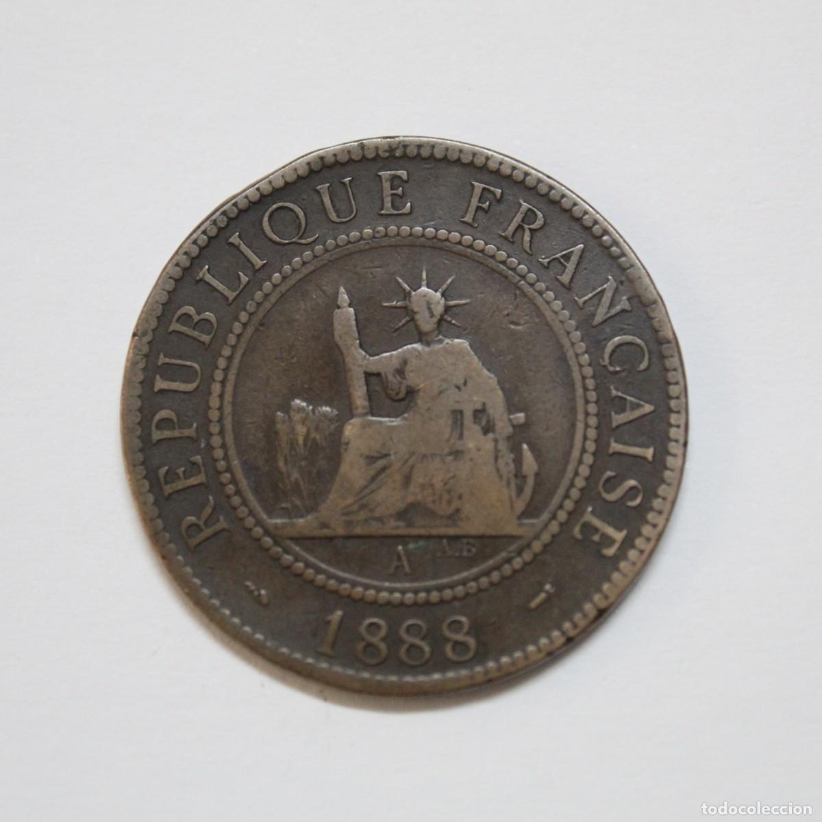 Monedas antiguas de Europa: Moneda 1 Centimo Indochina Francesa Francia 1888 A Colonia Francesa