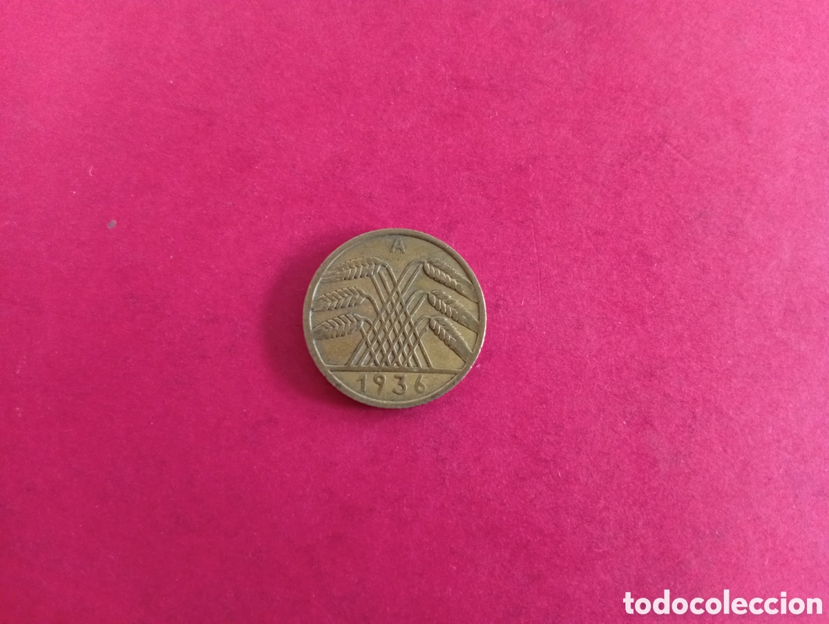 Monedas antiguas de Europa: 10 pfennig de Alemania 1936. A