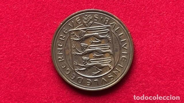 Monedas antiguas de Europa: Guernsey 8 doubles, 1956,EBC+