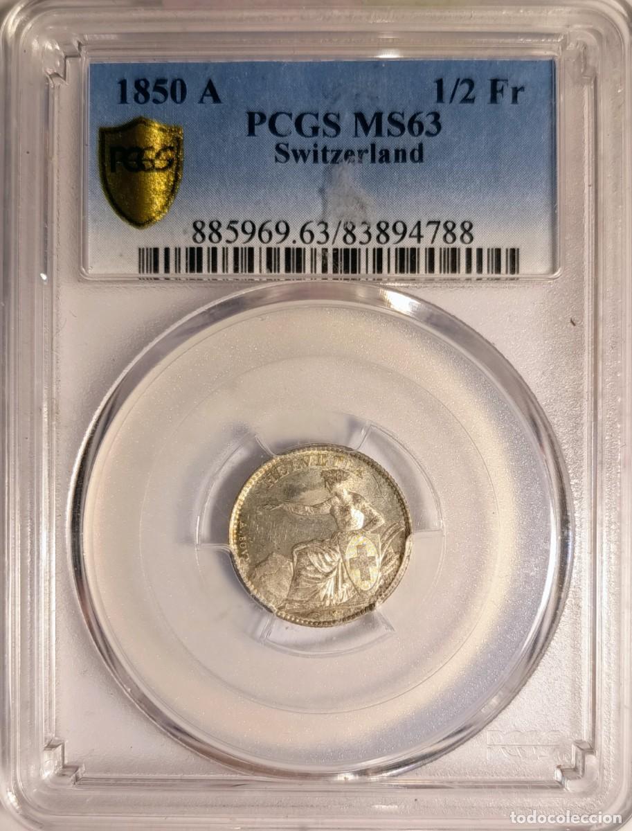 Monedas antiguas de Europa: SUIZA 4 MONEDAS DE &frac12;, 1, 2 Y 5 FRANCOS. PLATA. Serie HELVETIA. RARAS EN ESTA CALIDAD