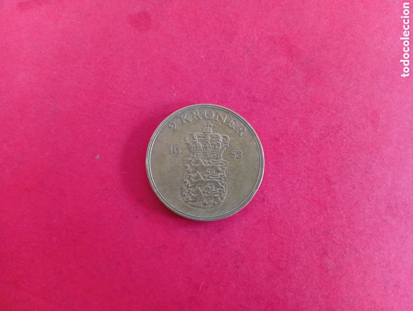 Monedas antiguas de Europa: 2 coronas de Dinamarca 1958
