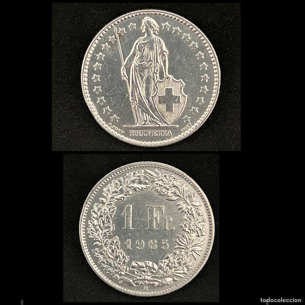 Monedas antiguas de Europa: Moneda 1 Franco Suizo 1965