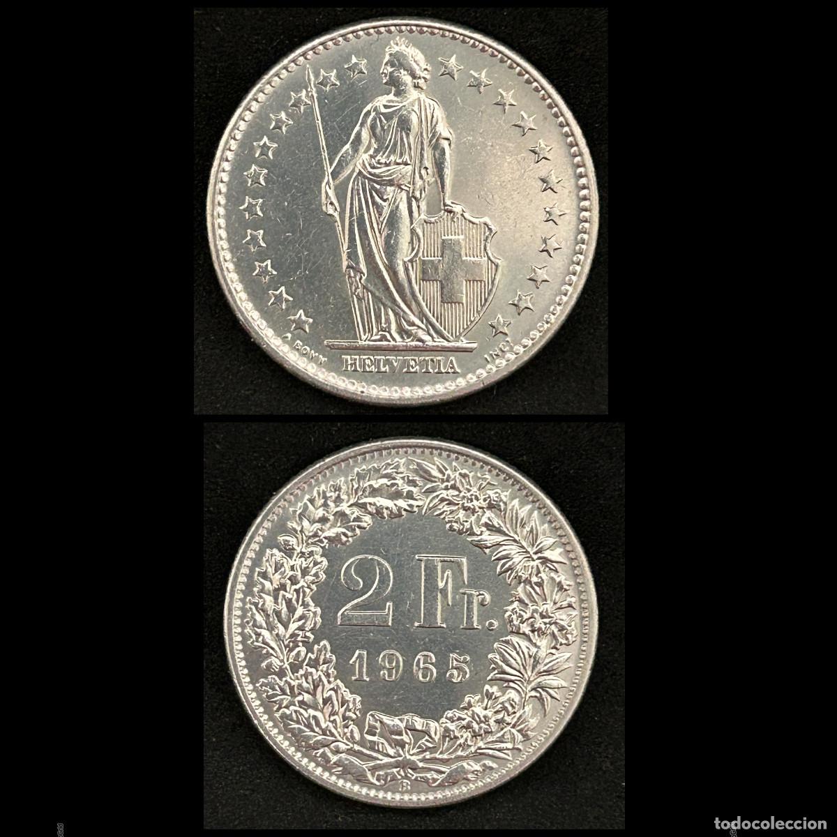 Monedas antiguas de Europa: Moneda 2 Francos Suizos 1967