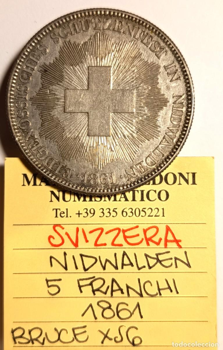 Monedas antiguas de Europa: SUIZA 5 MONEDAS DE de 5 FRANCOS PLATA SIGLO XIX. Serie &ldquo;SHOTTING FEST&rdquo;. RARAS EN ESTA CALIDAD