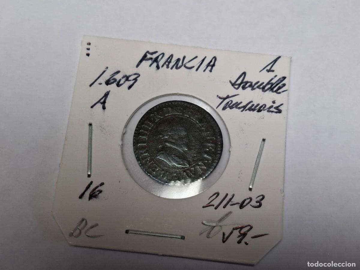Monedas antiguas de Europa: 1 DOUBLE TOURNOIS de 1609 A KM 16 FRANCIA en BC