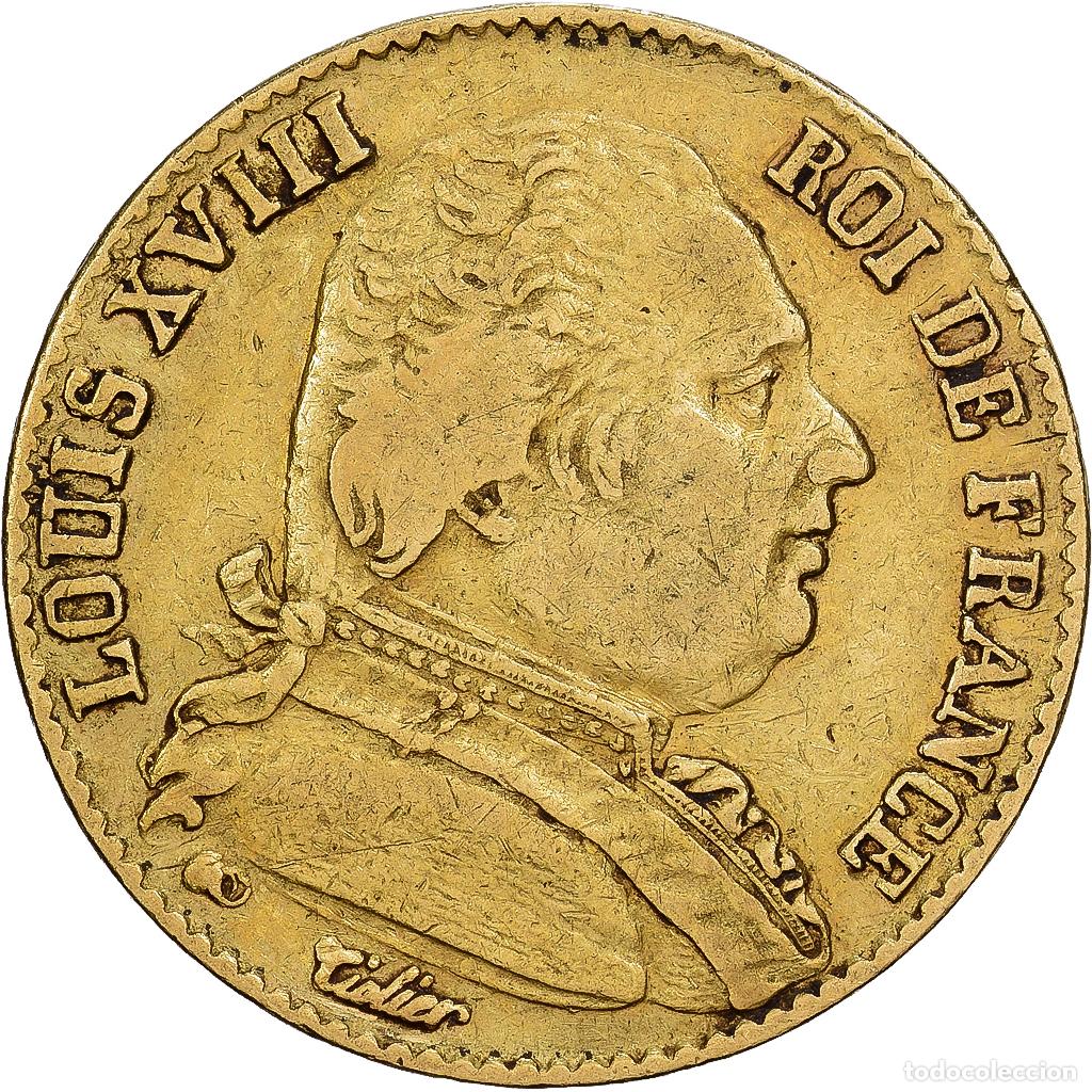 Monedas antiguas de Europa: [#1202842] Francia, Louis XVIII, 20 Francs, Louis XVIII, 1815, Paris, Oro, BC+, KM:706.1