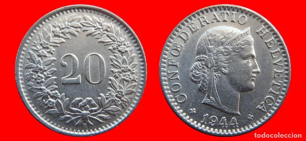 Monedas antiguas de Europa: 20 RAPPEN 1944 SUIZA-143945