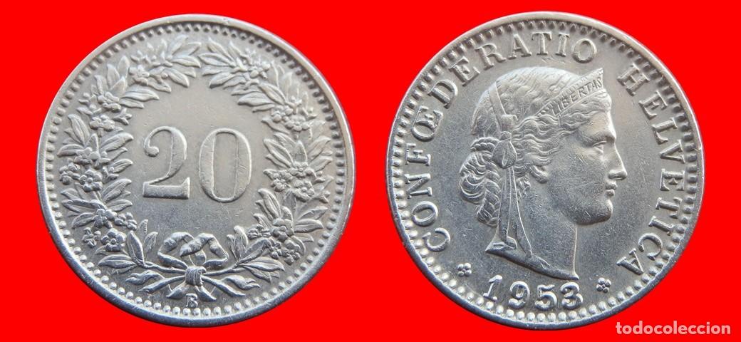 Monedas antiguas de Europa: 20 RAPPEN 1953 SUIZA-143947