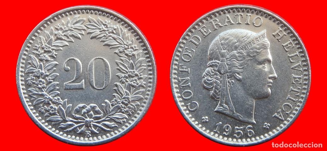 Monedas antiguas de Europa: 20 RAPPEN 1956 SUIZA-143948