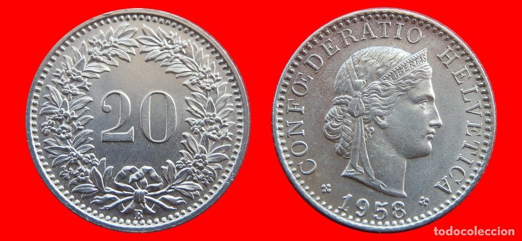 Monedas antiguas de Europa: 20 RAPPEN 1958 SUIZA-143949