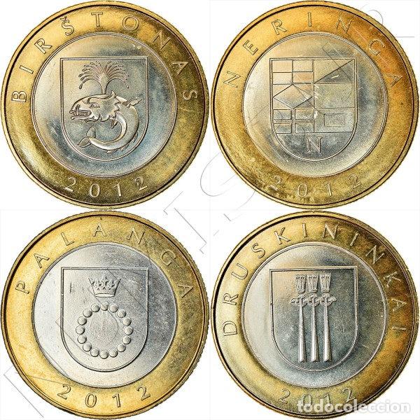 Monedas antiguas de Europa: LITUANIA 2 litas 2012 4 MONEDAS