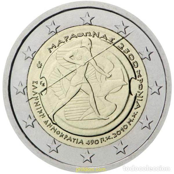 Monedas antiguas de Europa: 3399 GRECIA 2010 2 EUROS GRECIA 2500 ANVI. BATALLA MARAT&Oacute;N