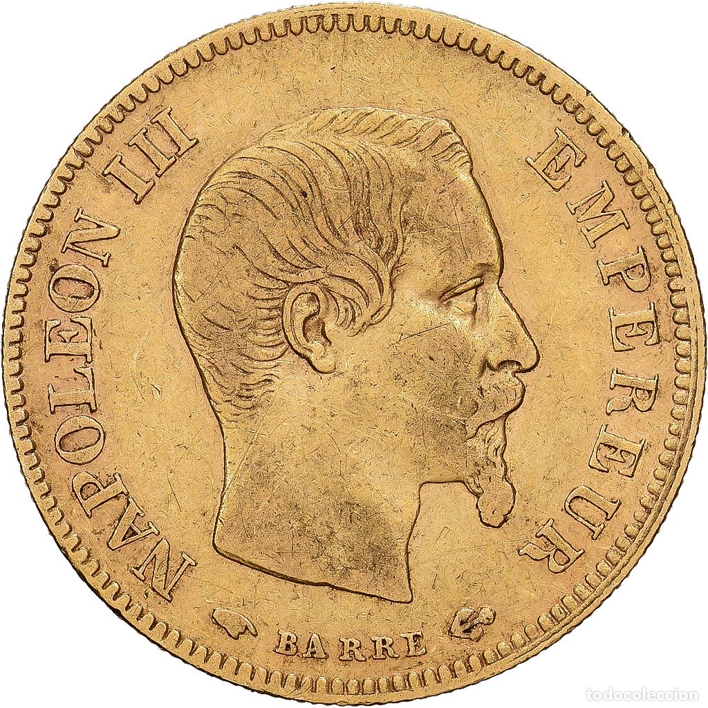 Monedas antiguas de Europa: [#1213932] Francia, 10 Francs, Napol&eacute;on III, 1855, Paris, Oro, BC+, Gadoury:1014
