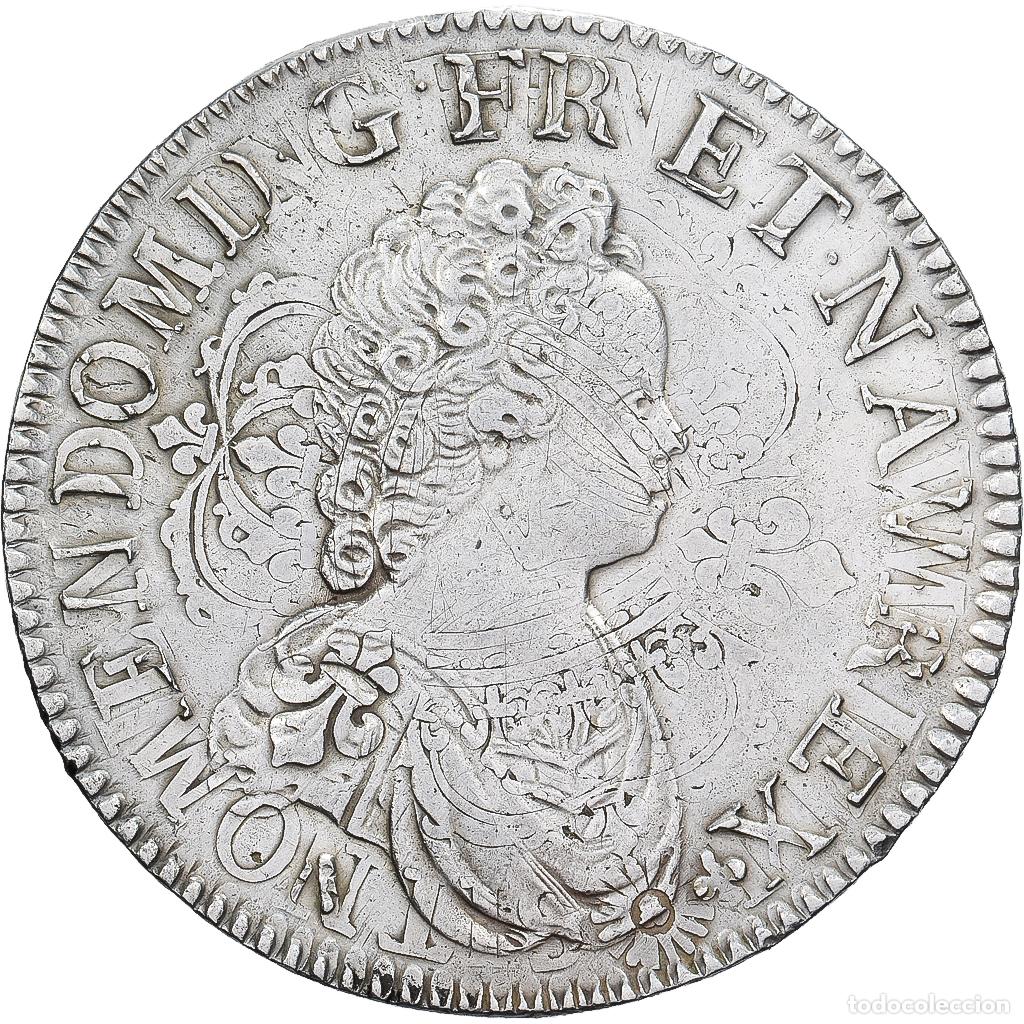 Monedas antiguas de Europa: [#1202857] Francia, Louis XV, Ecu Vertugadin, 1716, Paris, Plata, MBC+, Gadoury:317