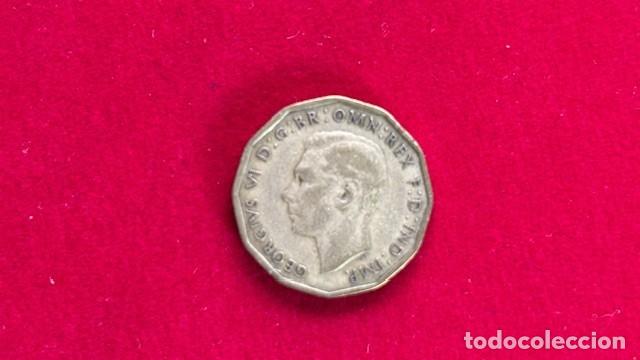 Monedas antiguas de Europa: 3 peniques Jorge VI 1946, fecha mas escasa, clave