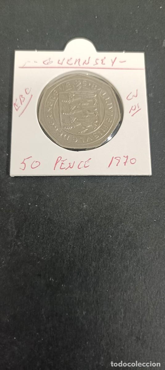 Monedas antiguas de Europa: GUERNSEY 50 NEW PENCE 1970 EBC KM=25 (CUPRONIQUEL)