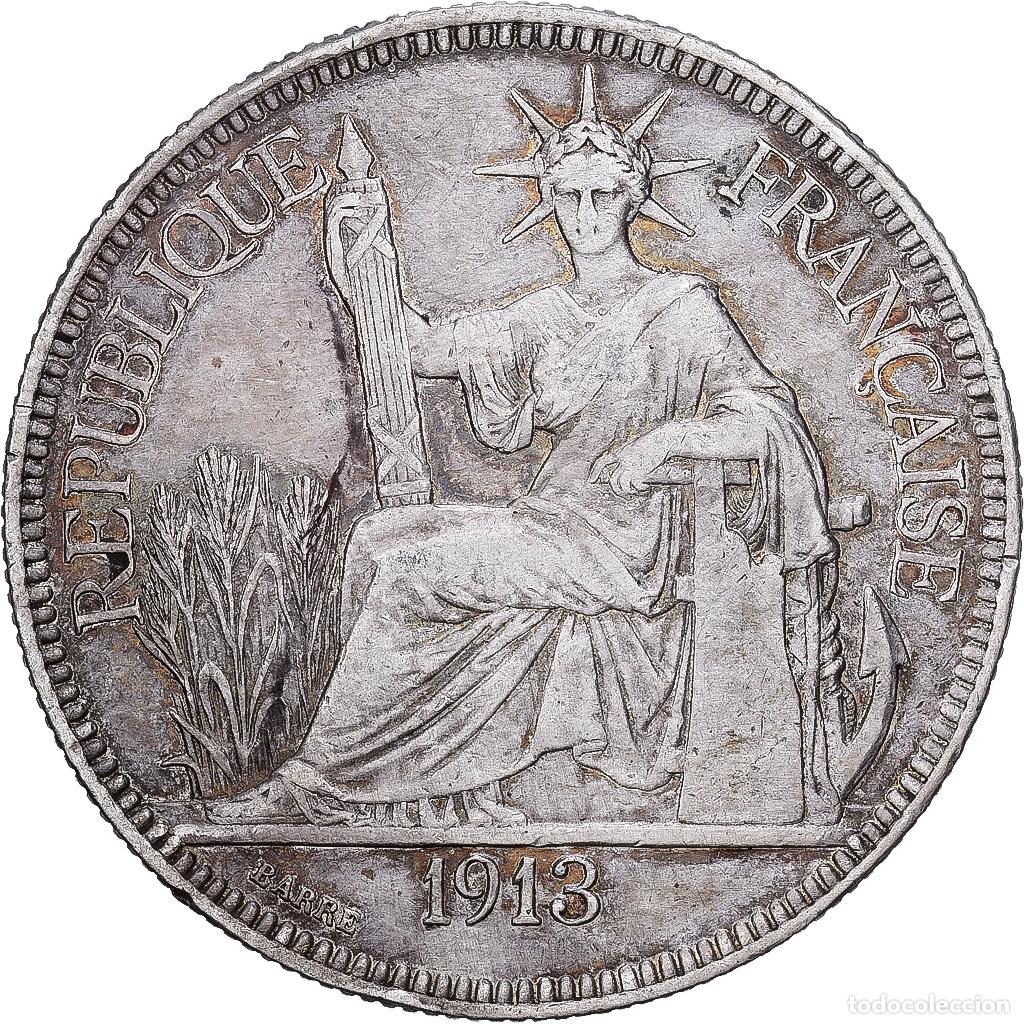 Monedas antiguas de Europa: [#1213944] Indochina Francesa, Piastre, 1913, Paris, Plata, MBC+, KM:5a.1