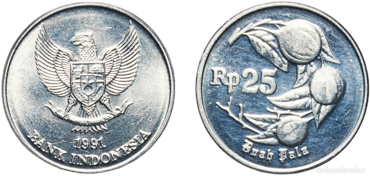 Monedas antiguas de Europa: Indonesia Republic 1991 25 Rupiah Aluminium Perum Peruri Mint (30000000) 1.24g UNC KM 55 Sch&ouml;n 42