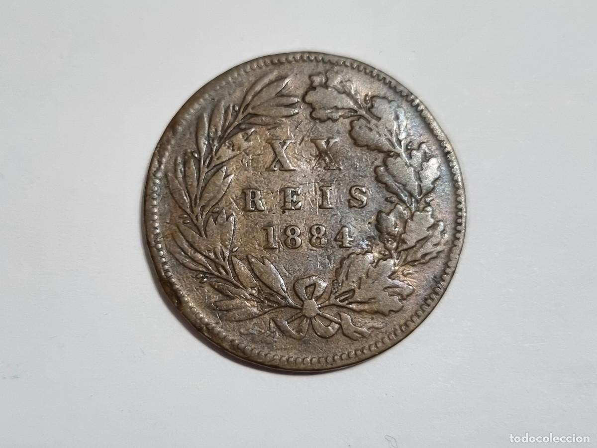 Monedas antiguas de Europa: Antigua Moneda Portuguesa Portugal 20 XX Reis 1884 Coleccionista
