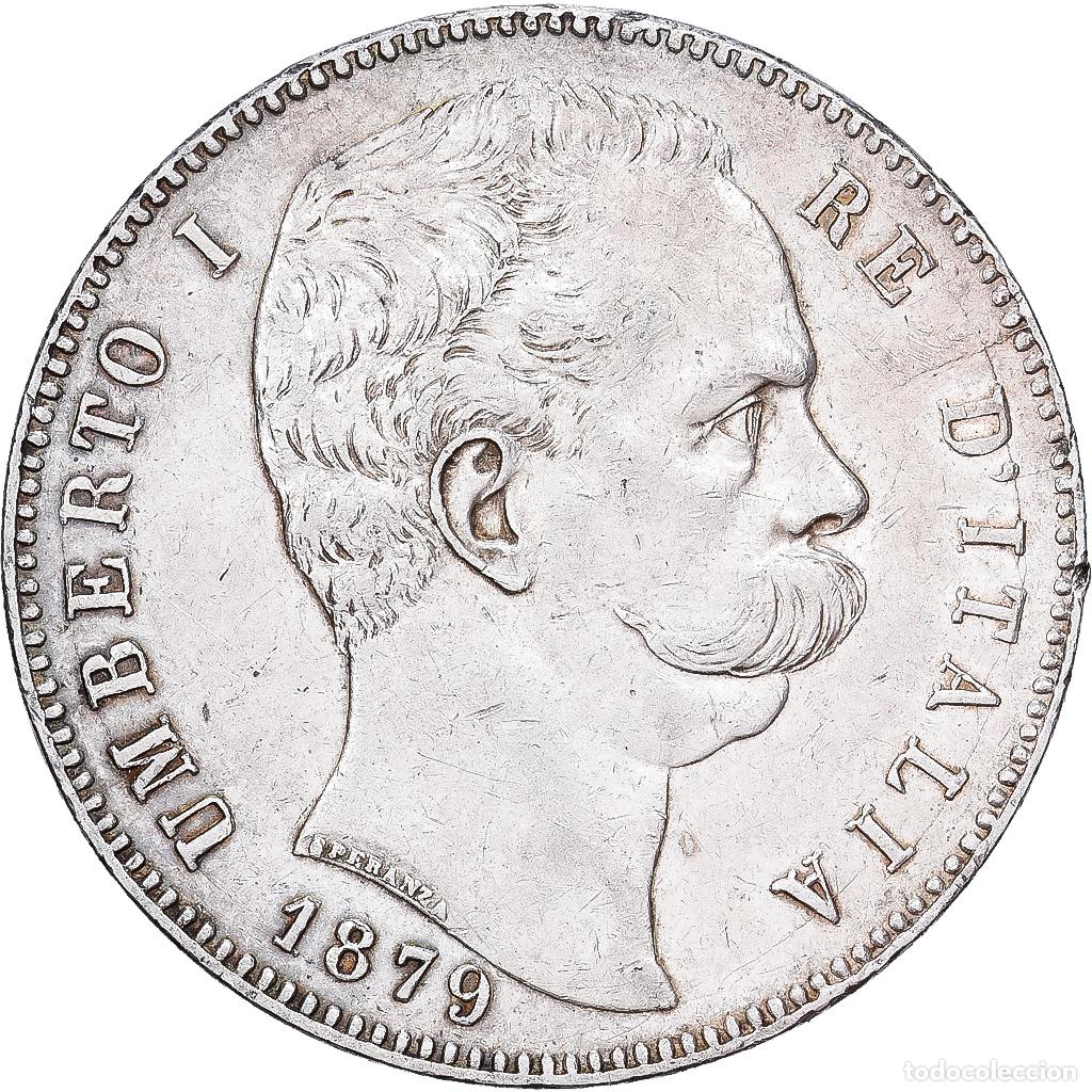 Monedas antiguas de Europa: [#1213947] Italia, Umberto I, 5 Lire, 1879, Rome, Plata, MBC+, KM:20