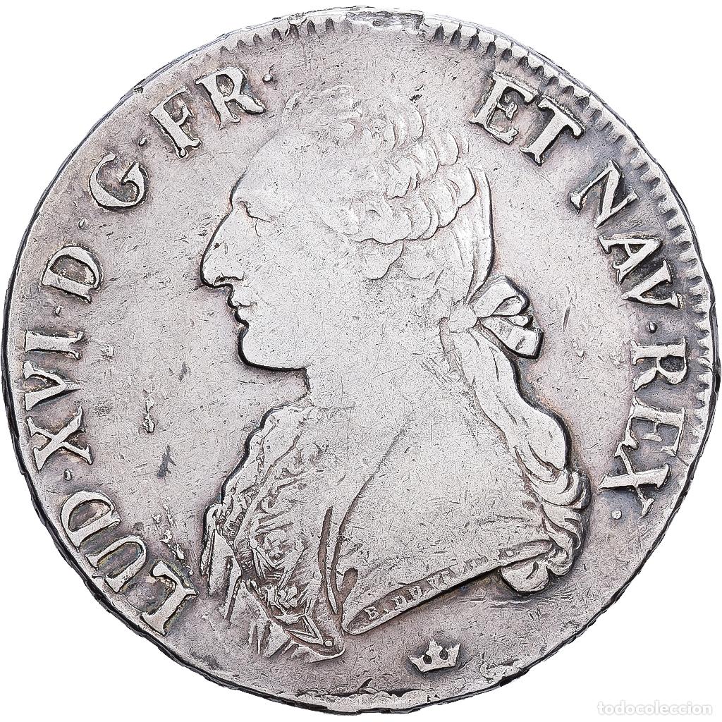Monedas antiguas de Europa: [#1202852] Francia, Louis XVI, Ecu, &Eacute;cu aux branches d'olivier, 1789, Toulouse, Plata