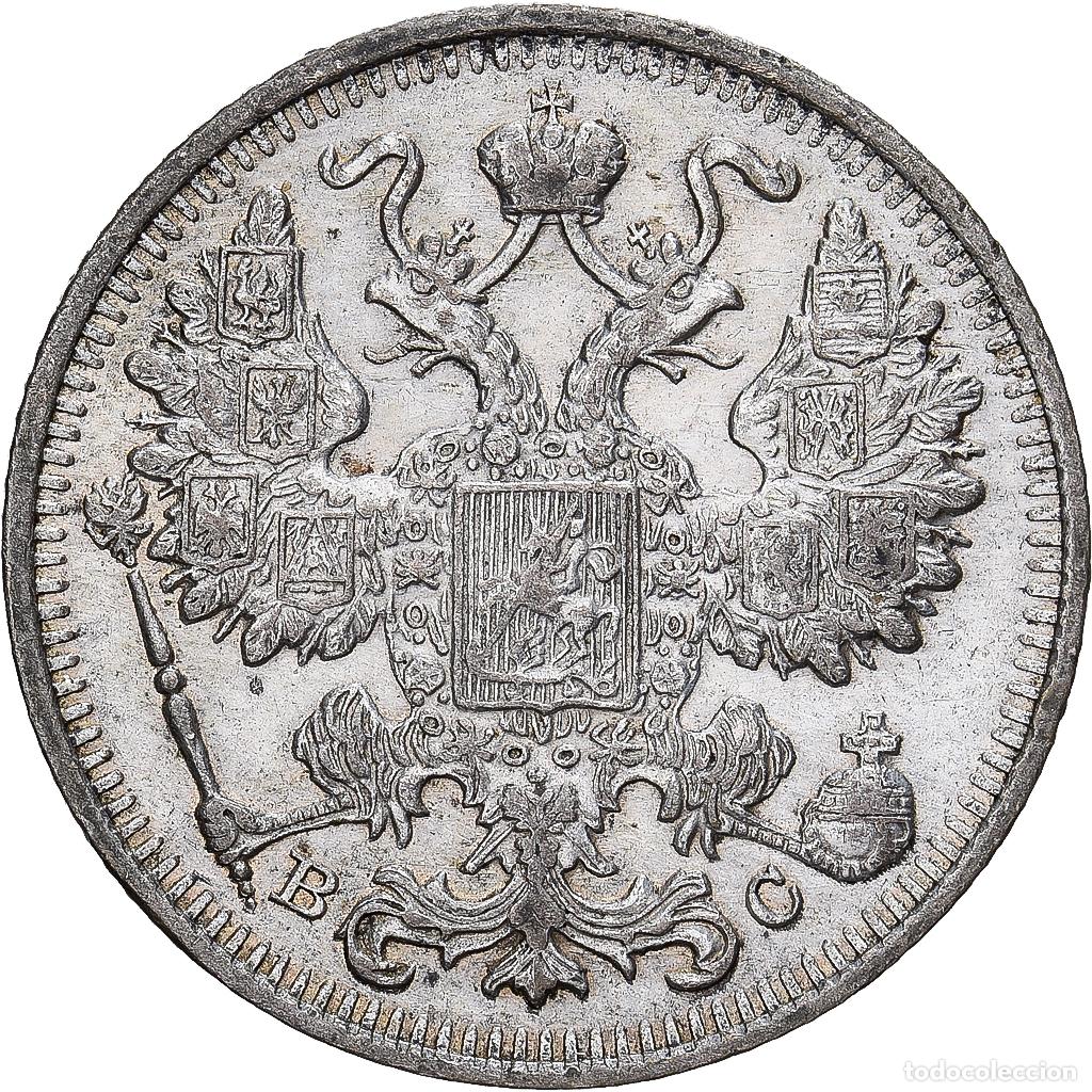 Monedas antiguas de Europa: [#1530097] Rusia, Nicholas II, 15 Kopeks, 1915, Petrograd, Plata, MBC, KM:21a.3