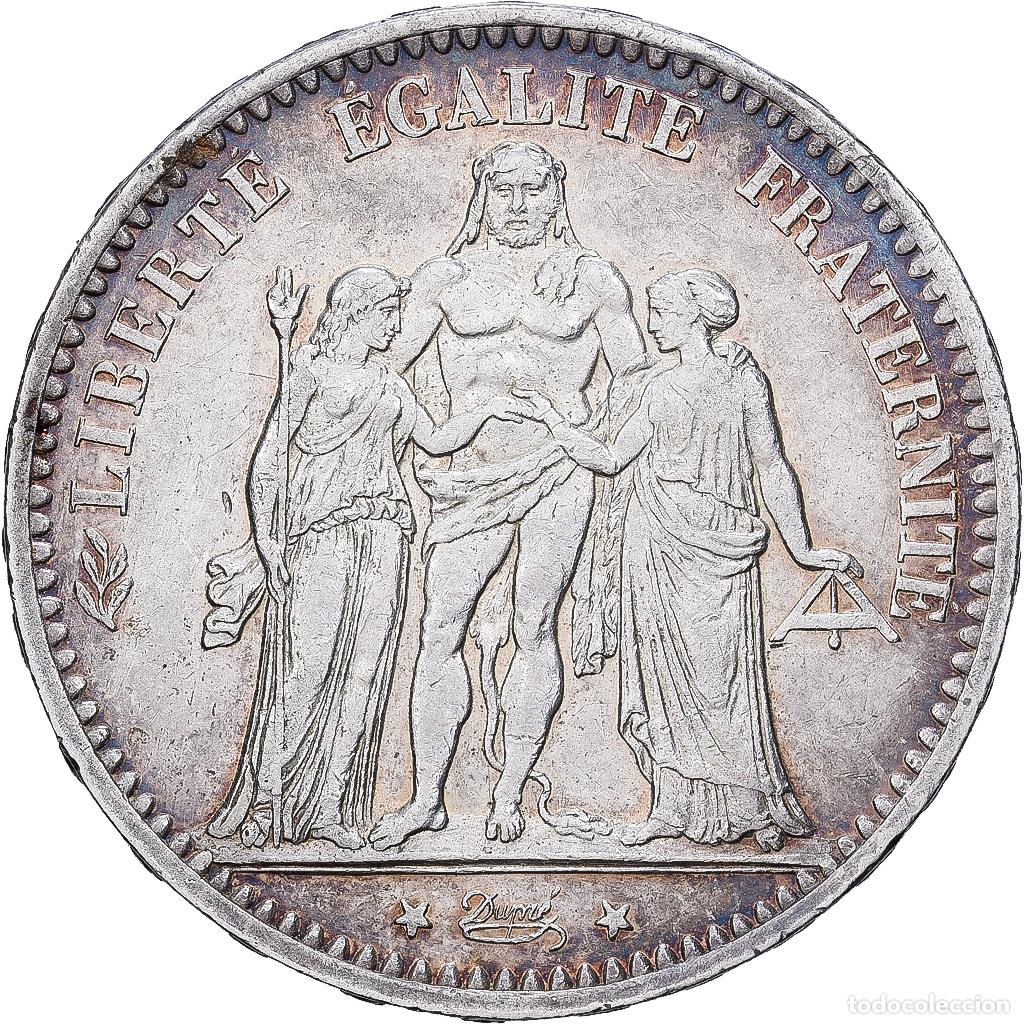 Monedas antiguas de Europa: [#1117835] Francia, 5 Francs, Hercule, 1875, Bordeaux, Plata, MBC, Gadoury:745a, KM:820.2