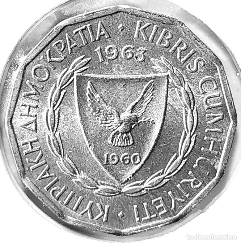 Monedas antiguas de Europa: CHIPRE (1963-1982) - 1 MIL 1963 - REPUBLICA DE CHIPRE - A - 0,75 GR. ALUMINIO - DIAMETRO 18,50 mm